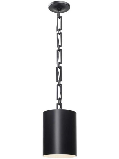 Alston 1 Light Mini Chandelier in Matte Black and White.